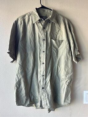 Eddie Bauer 100% Linen Short Sleeve Button Down Shirt Men’s Medium